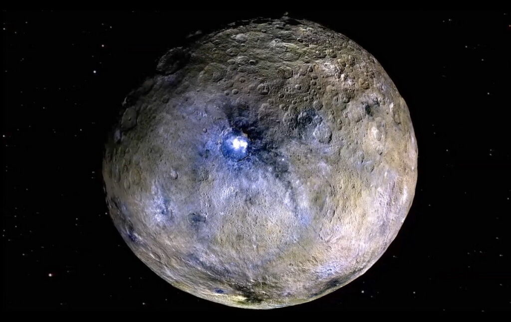 Ceres ist der größte Asteroid im Sonnensystem und er enthält außergewöhnlich viel Wasser